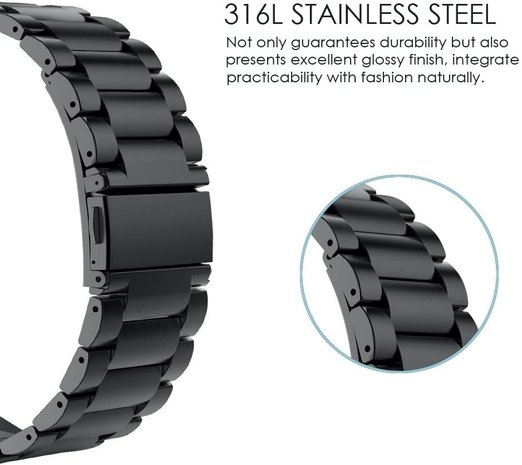 Strap-it Strap-it Garmin Vivomove 3s Link Strap 39mm (Black) Strap-it Strap-it Garmin Vivomove 3s Link Strap 39mm (Black)