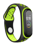 Strap-it Strap-it Xiaomi Mi Band 3/4 Sport Strap (Black/Green)