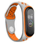 Strap-it Strap-it Xiaomi Mi Band 3/4 Sport Strap (Grey/Orange)