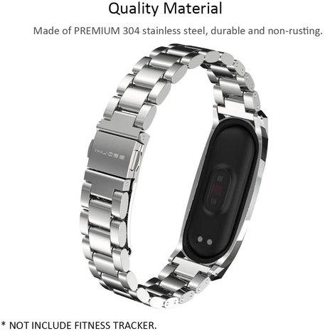Strap-it Strap-it Xiaomi Mi Band 5 Steel Strap (Silver) Strap-it Strap-it Xiaomi Mi Band 5 Steel Strap (Silver)