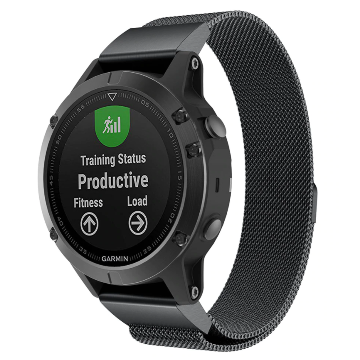Strap it Strap it Garmin Fenix 5 Plus 6 Pro Milanese Strap Black