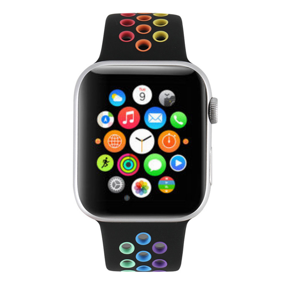 Strap-it Strap-it Apple Watch Sport Strap (Black/Rainbow) Strap-it Strap-it Apple Watch Sport Strap (Black/Rainbow)