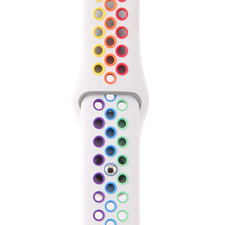 Strap-it Strap-it Apple Watch Sport Strap (White/Rainbow) Strap-it Strap-it Apple Watch Sport Strap (White/Rainbow)