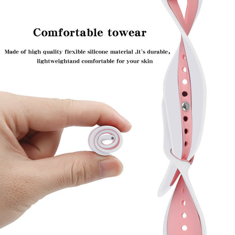 Strap-it Strap-it Fitbit Versa/Versa 2 Silicone Strap Duo (White/Pink)