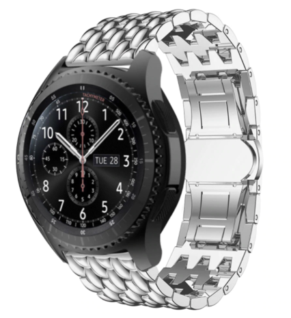 Strap-it Strap-it Samsung Galaxy Watch 46mm Steel Strap Dragon (Silver) Strap-it Strap-it Samsung Galaxy Watch 46mm Steel Strap Dragon (Silver)