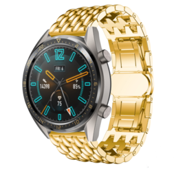 Strap-it Huawei Watch GT 2 Steel Strap Dragon (Gold) Strap-it Huawei Watch GT 2 Steel Strap Dragon (Gold)