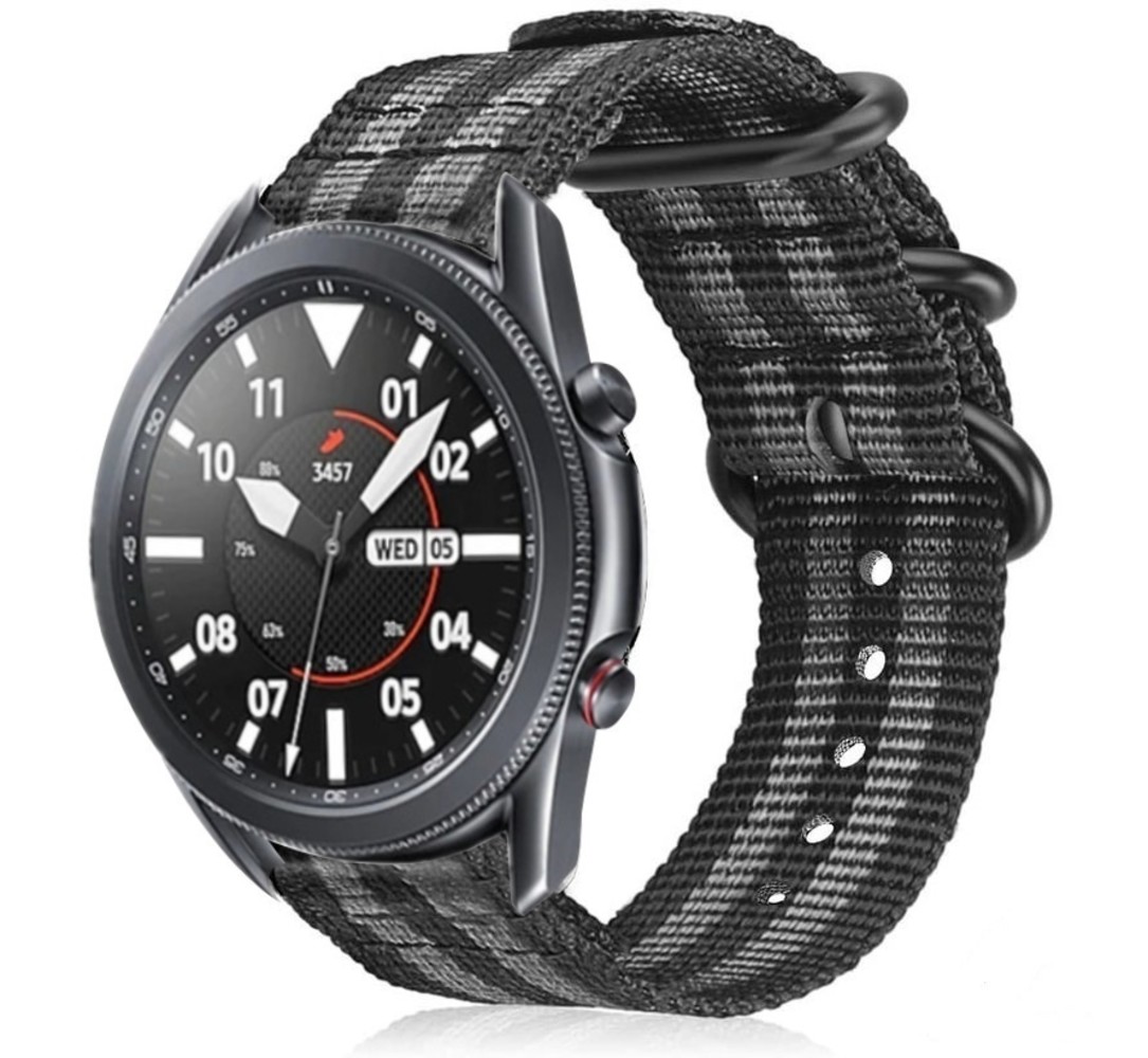 Strap-it Strap-it Samsung Galaxy Watch 3 45mm Nylon Strap with Buckle (Black/Grey) Strap-it Strap-it Samsung Galaxy Watch 3 45mm Nylon Strap with Buckle (Black/Grey)