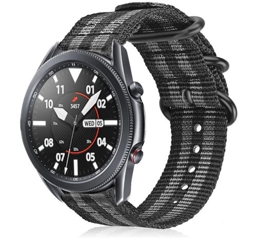 Strap-it Strap-it Samsung Galaxy Watch 3 45mm Nylon Strap with Buckle (Black/Grey) Strap-it Strap-it Samsung Galaxy Watch 3 45mm Nylon Strap with Buckle (Black/Grey)
