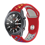 Strap-it Samsung Galaxy Watch 3 45mm Sport Strap (Red/Rainbow) Strap-it Samsung Galaxy Watch 3 45mm Sport Strap (Red/Rainbow)