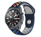 Strap-it Strap-it Samsung Galaxy Watch 3 45mm Sport Strap (Dark Blue/Rainbow)