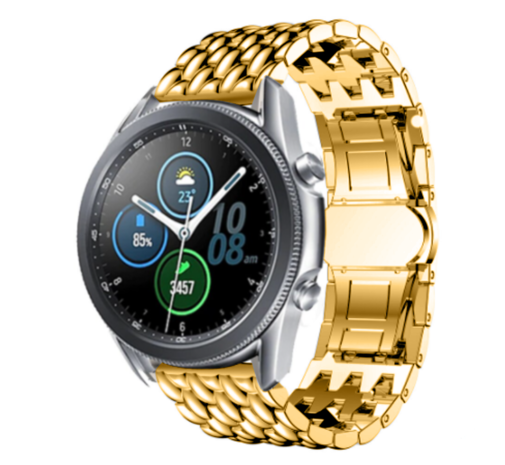 Strap-it Strap-it Samsung Galaxy Watch 3 45mm Steel Strap Dragon (Gold) Strap-it Strap-it Samsung Galaxy Watch 3 45mm Steel Strap Dragon (Gold)
