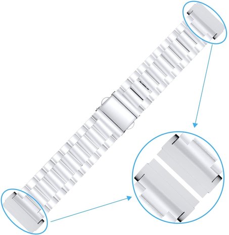 Strap-it Strap-it Fitbit Sense Link Strap (Silver) Strap-it Strap-it Fitbit Sense Link Strap (Silver)