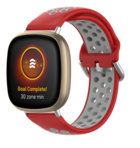 Strap-it Strap-it Fitbit Sense Sport Strap (Red/Grey)