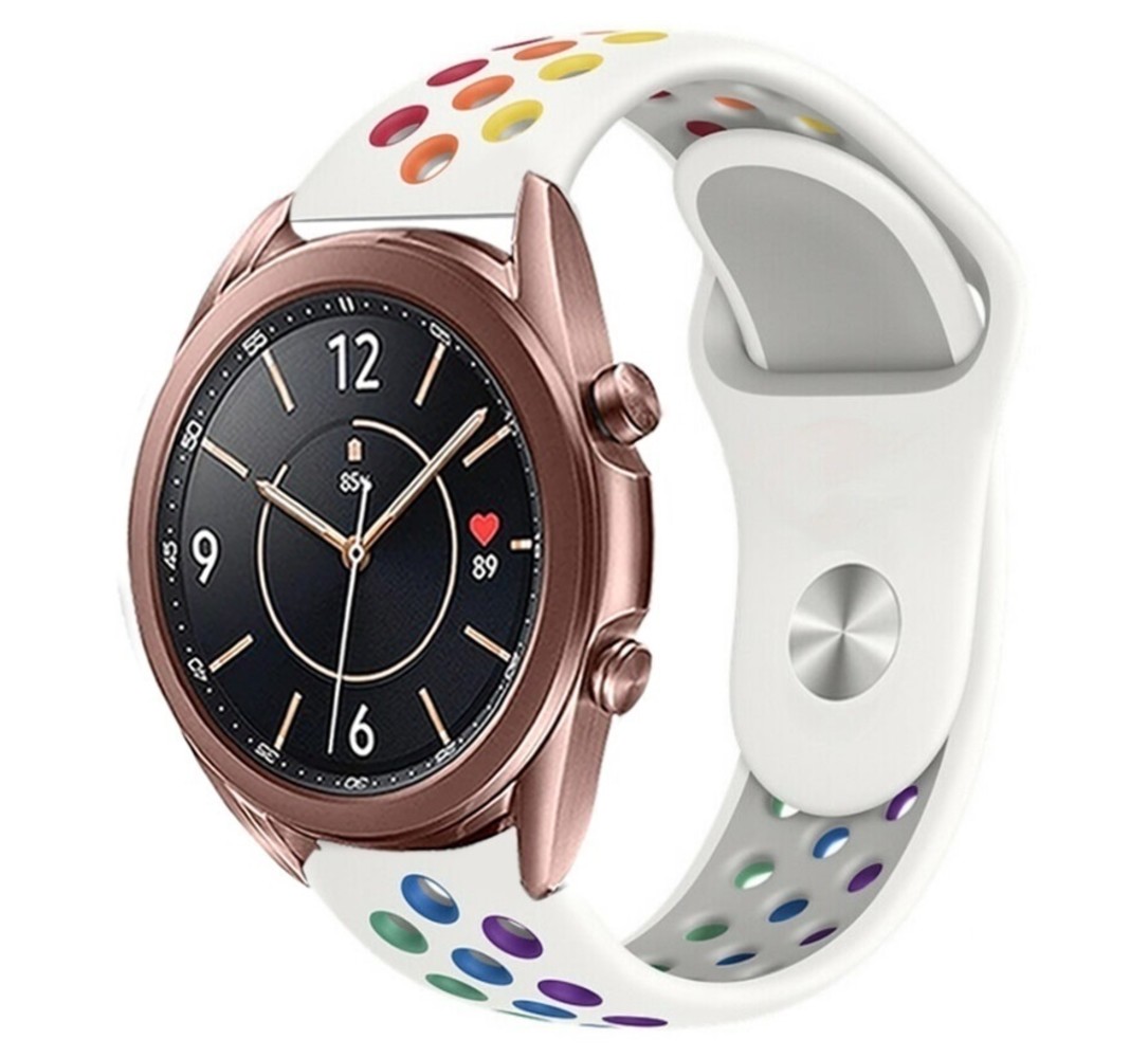 Strap-it Strap-it Samsung Galaxy Watch 3 41mm Sport Strap (White/Colourful) Strap-it Strap-it Samsung Galaxy Watch 3 41mm Sport Strap (White/Colourful)