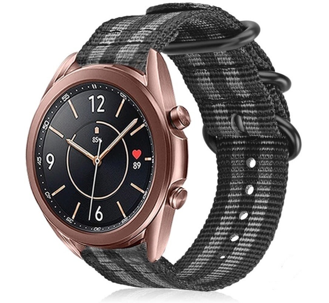 Strap-it Strap-it Samsung Galaxy Watch 3 41mm Nylon Strap with Buckle (Black/Grey) Strap-it Strap-it Samsung Galaxy Watch 3 41mm Nylon Strap with Buckle (Black/Grey)