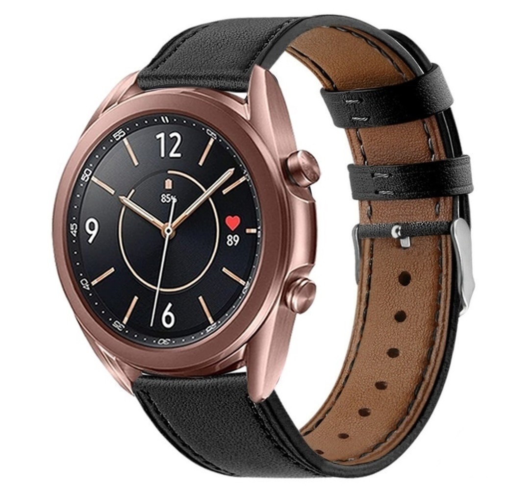 Strap-it Strap-it Samsung Galaxy Watch 3 41mm Modern Leather Strap (Black) Strap-it Strap-it Samsung Galaxy Watch 3 41mm Modern Leather Strap (Black)