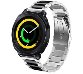Strap-it Samsung Gear Sport Steel Strap (Silver/Black) Strap-it Samsung Gear Sport Steel Strap (Silver/Black)