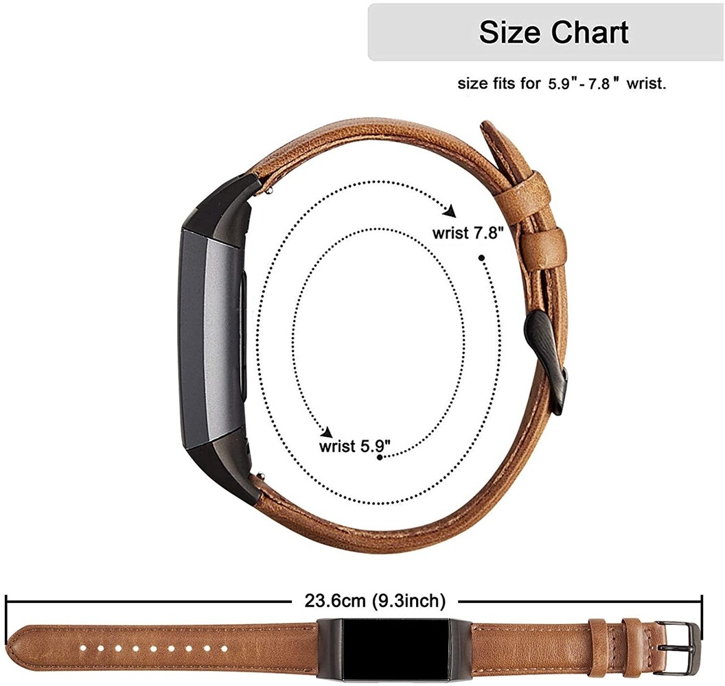 Strap-it Strap-it Fitbit Charge 3 Leather Strap with Rosé Buckle (Brown) Strap-it Strap-it Fitbit Charge 3 Leather Strap with Rosé Buckle (Brown)