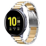 Strap-it Samsung Galaxy Watch Active Steel Strap (Silver/Gold) Strap-it Samsung Galaxy Watch Active Steel Strap (Silver/Gold)