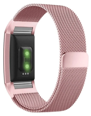 Strap-it Strap-it Fitbit Charge 2 Milanese Strap (Pink) Strap-it Strap-it Fitbit Charge 2 Milanese Strap (Pink)