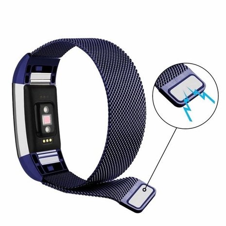 Strap-it Strap-it Fitbit Charge 2 Milanese Strap (Blue) Strap-it Strap-it Fitbit Charge 2 Milanese Strap (Blue)