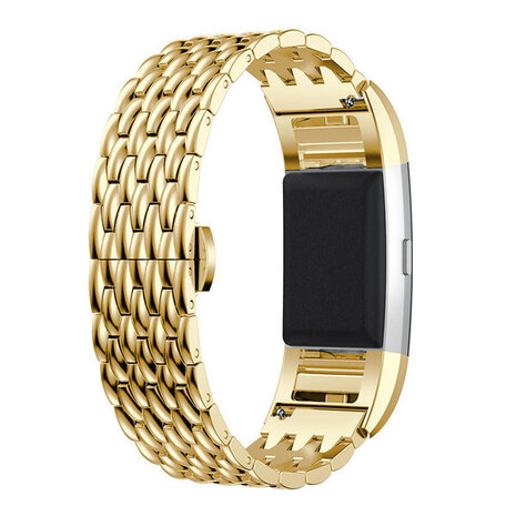 Strap-it Strap-it Fitbit Charge 3 Steel Strap Dragon (Gold) Strap-it Strap-it Fitbit Charge 3 Steel Strap Dragon (Gold)