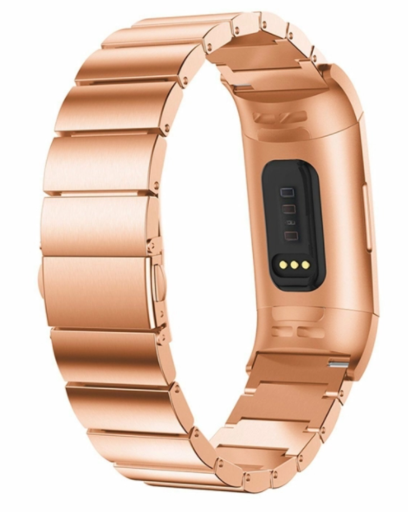 Strap-it Strap-it Fitbit Charge 3 Metal Strap (Rose Gold) Strap-it Strap-it Fitbit Charge 3 Metal Strap (Rose Gold)