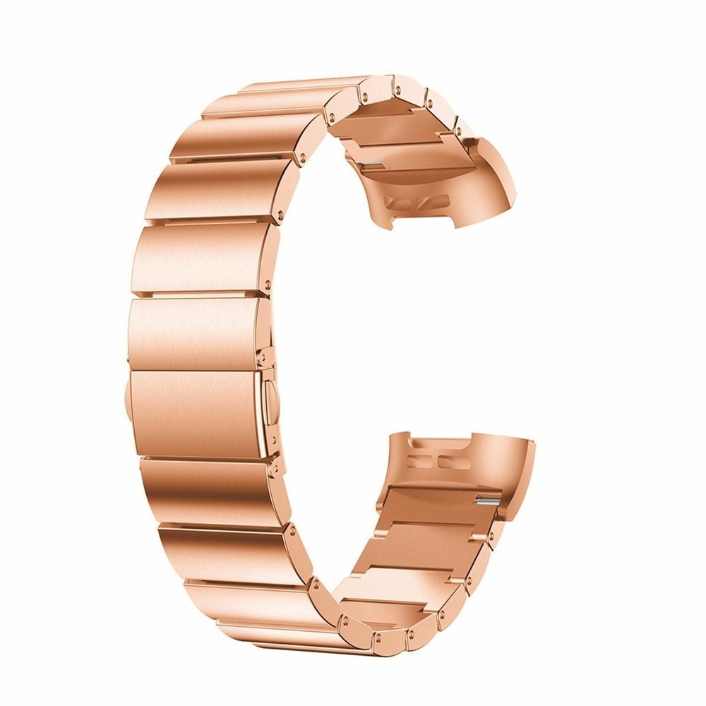 Strap-it Strap-it Fitbit Charge 3 Metal Strap (Rose Gold)