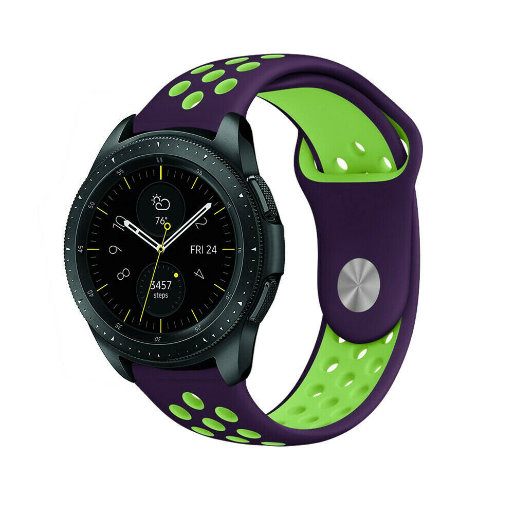 Strap-it Strap-it Samsung Galaxy Watch 42mm Sport Strap (Purple/Green) Strap-it Strap-it Samsung Galaxy Watch 42mm Sport Strap (Purple/Green)