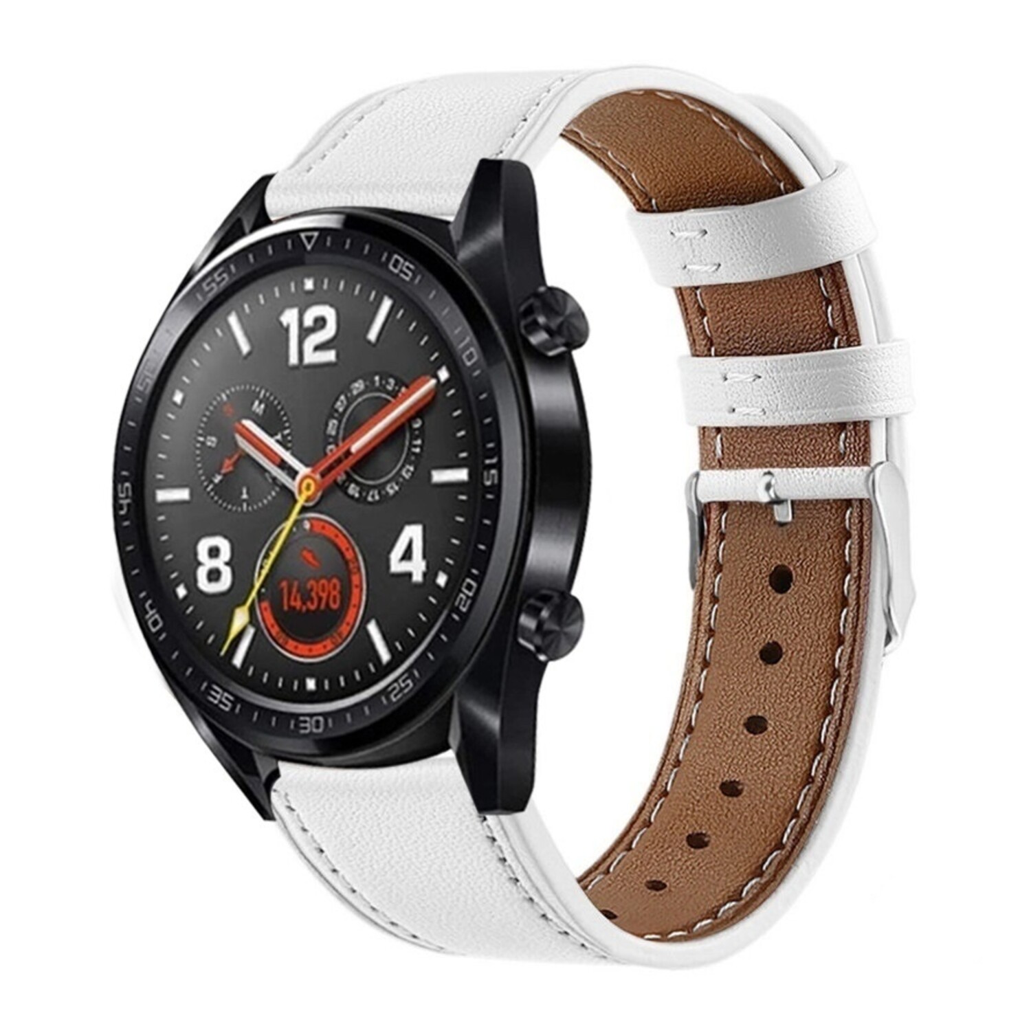 Strap-it Strap-it Huawei Watch GT 2 Leather Strap (White)