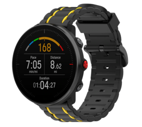 Strap-it Polar Ignite Silicone Strap Tough (Black/Yellow)