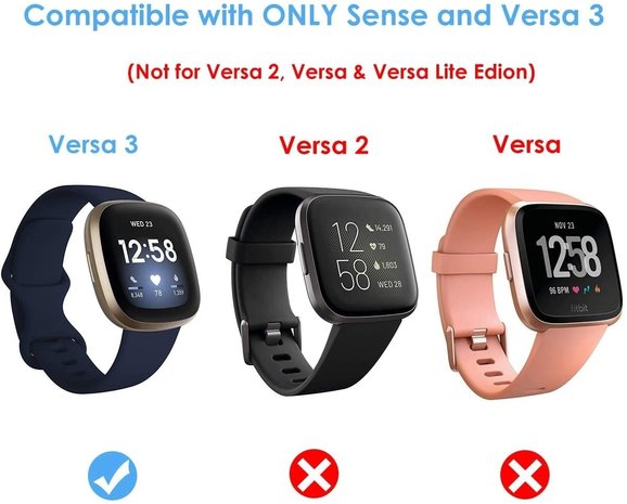 Strap it Strap it Fitbit Versa 3 Milanese Strap Champagne