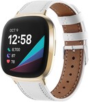 Strap-it Strap-it Fitbit Versa 3 Leather Strap (White)