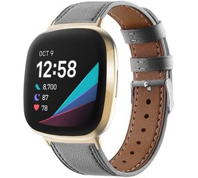 Strap-it Fitbit Sense Leather Strap (Grey) Strap-it Fitbit Sense Leather Strap (Grey)