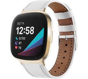 Strap-it Fitbit Sense Leather Strap (White) Strap-it Fitbit Sense Leather Strap (White)