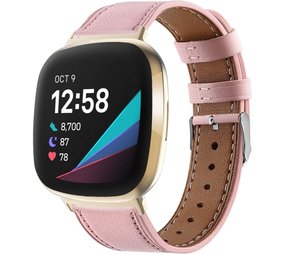 Strap-it Fitbit Sense Leather Strap (Pink) Strap-it Fitbit Sense Leather Strap (Pink)