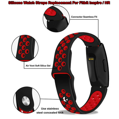 Strap-it Strap-it Fitbit Inspire Sport Strap (Black/Red) Strap-it Strap-it Fitbit Inspire Sport Strap (Black/Red)