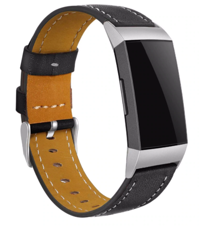 Strap-it Strap-it Fitbit Charge 3 leather Strap (elegant black) Strap-it Strap-it Fitbit Charge 3 leather Strap (elegant black)