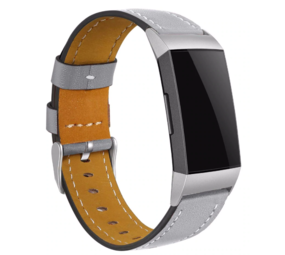 Strap-it Fitbit Charge 3 Leather Strap (Smooth Grey) Strap-it Fitbit Charge 3 Leather Strap (Smooth Grey)