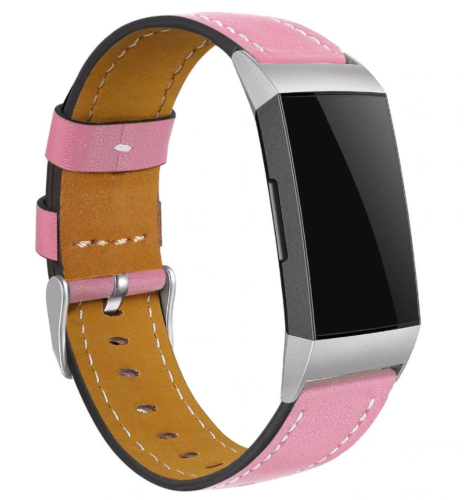 Strap-it Strap-it Fitbit Charge 4 Leather Strap (Pink) Strap-it Strap-it Fitbit Charge 4 Leather Strap (Pink)
