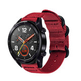Strap-it Huawei Watch GT 2 Nylon Strap with Buckle (Red)