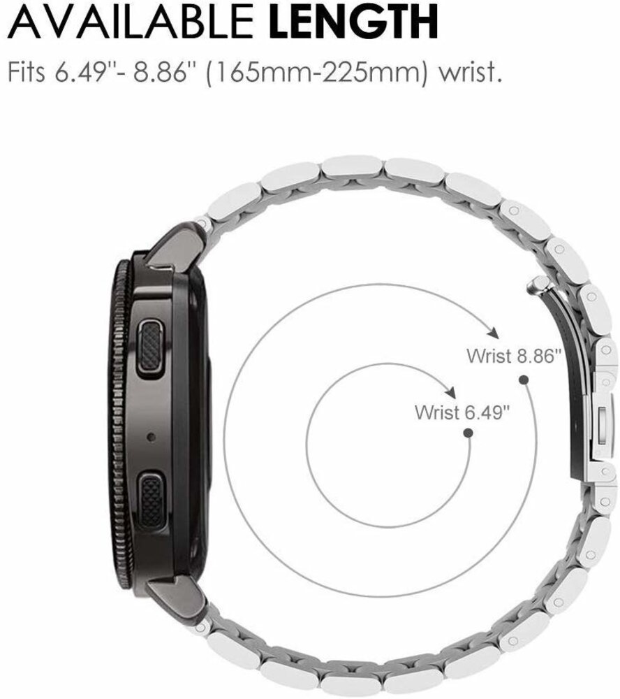 Strap-it Strap-it Samsung Galaxy Watch 42mm Steel Strap (Silver) Strap-it Strap-it Samsung Galaxy Watch 42mm Steel Strap (Silver)
