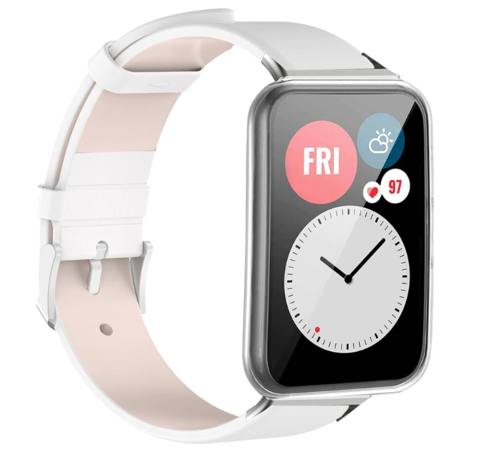 Strap-it Strap-it Huawei Watch Fit Leather Strap (White) Strap-it Strap-it Huawei Watch Fit Leather Strap (White)