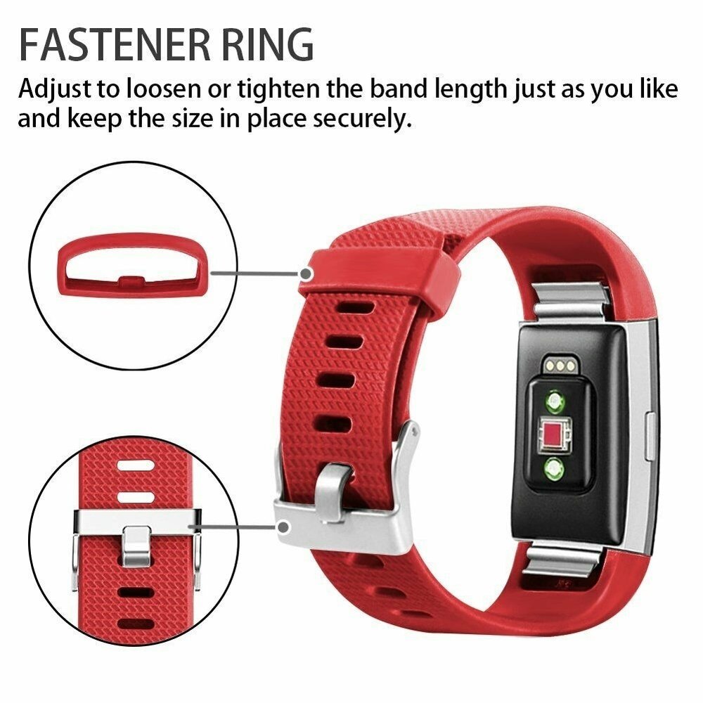 Strap-it Strap-it Fitbit Charge 2 Silicone Strap (Red)