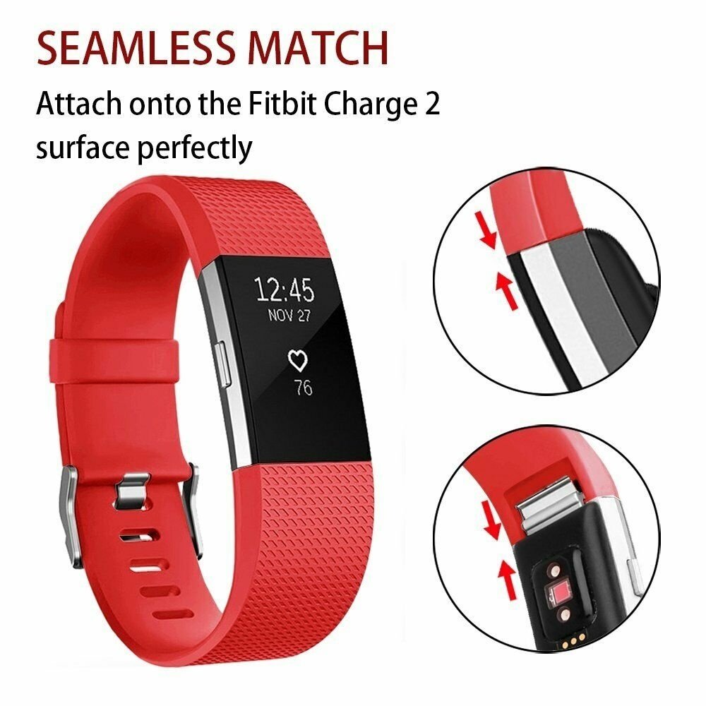 Strap-it Strap-it Fitbit Charge 2 Silicone Strap (Red)