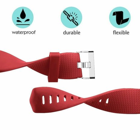 Strap-it Strap-it Fitbit Charge 2 Silicone Strap (Red)