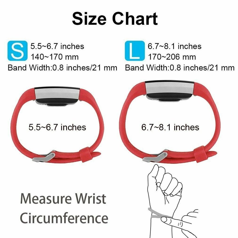 Strap-it Strap-it Fitbit Charge 2 Silicone Strap (Red)