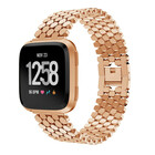 Strap-it Strap-it Fitbit Versa/Versa 2 Steel Strap Hexagons (Rose Gold)