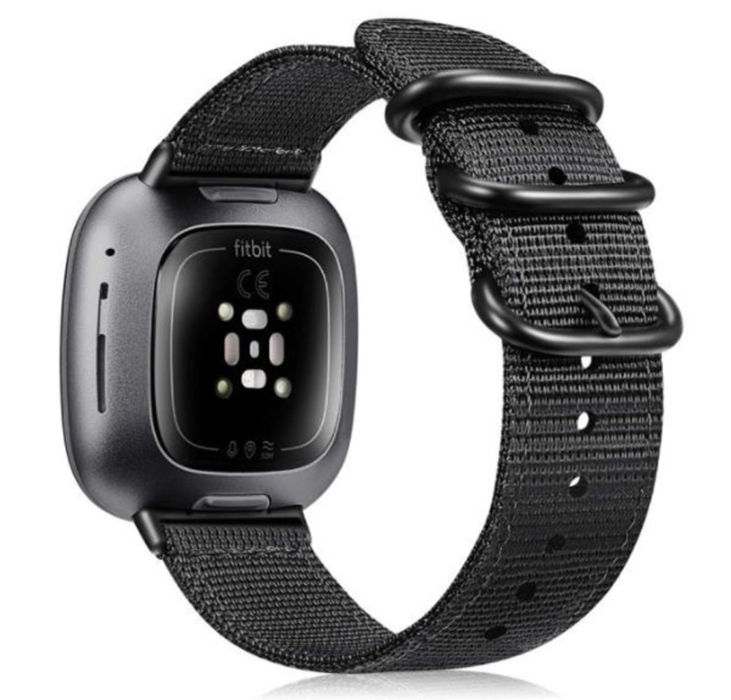 Strap-it Strap-it Fitbit Sense Nylon Strap with Buckle (Black) Strap-it Strap-it Fitbit Sense Nylon Strap with Buckle (Black)