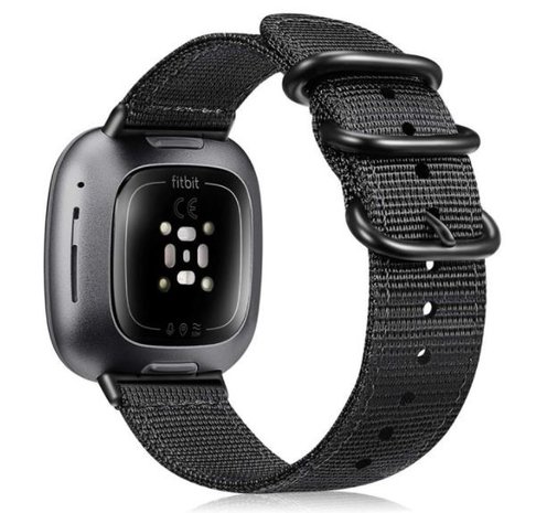Strap-it Strap-it Fitbit Sense Nylon Strap with Buckle (Black) Strap-it Strap-it Fitbit Sense Nylon Strap with Buckle (Black)
